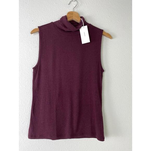 Vince Tops - NWT $125 Vince Women's Sleeveless Turtleneck Top Merlot Burgundy Size Medium